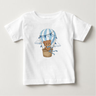 Teddybeer-heet luchtballon blauw kinderkamerontwer