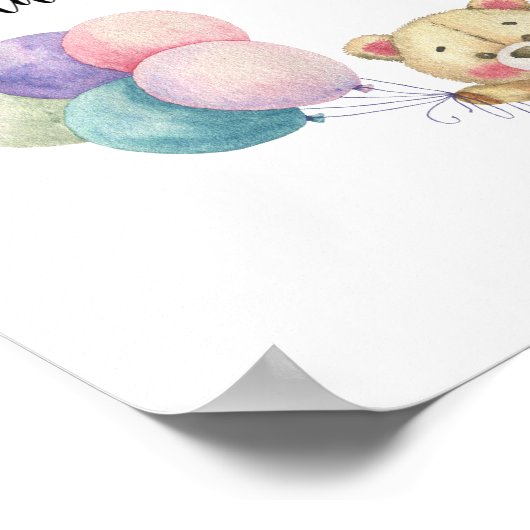 Teddybeer - Help de Bezige Moeder-to-Be Poster (Hoek)