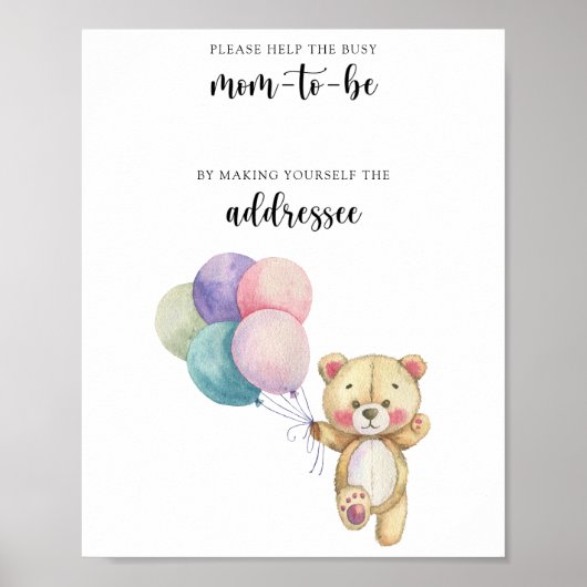 Teddybeer - Help de Bezige Moeder-to-Be Poster (Voorkant)