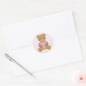 Teddybeer "Het is een meisje" roze sticker (Envelop)