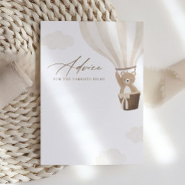 Teddybeer Hete Luchtballon Baby shower Advies Kaar Kaart