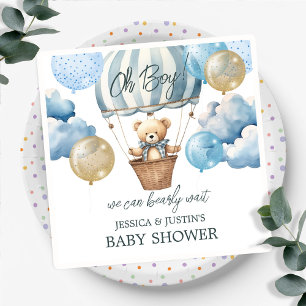 Teddybeer-hete-luchtballon-babyborrel Servet