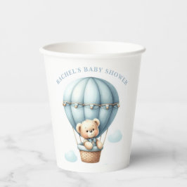 Teddybeer-hete-luchtballon-babyshower-papieren bek papieren bekers