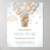 Teddybeer Hete Luchtballon Envelope Station Poster (Voorkant)