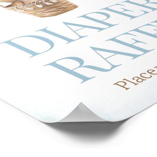 Teddybeer Hete Luchtballon Luier Raffle Poster (Hoek)