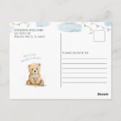 Teddybeer heteluchtballon baby shower briefkaarten (Achterkant)
