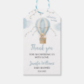 Teddybeer heteluchtballon baby shower Gift Labels Cadeaulabel (Voorkant)