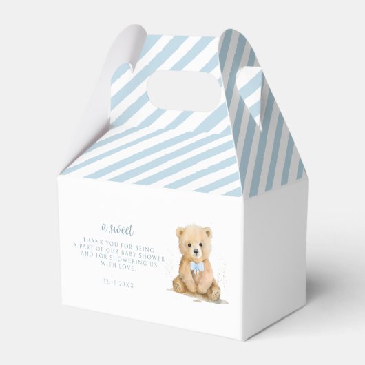 Teddybeer heteluchtballon baby shower gunst doos bedankdoosjes (Achterkant)