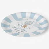 Teddybeer heteluchtballon baby shower papier bord (Gekanteld)