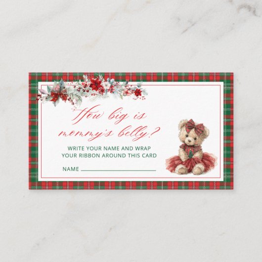 Teddybeer Hoe groot is de buik van mama Informatiekaartje (Voorkant)