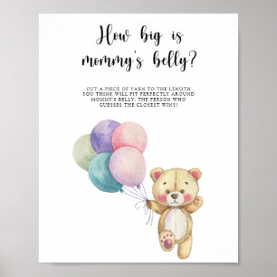 Teddybeer - hoe groot is mama's buik spel poster