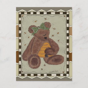 teddybeer honing briefkaart