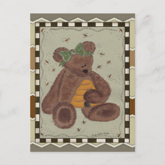 teddybeer honing briefkaart