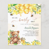 Teddybeer honingraat budget Baby shower (Voorkant)