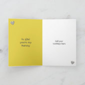 Teddybeer hou van je mummie grijs en geel kaart (Binnen)