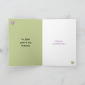 Teddybeer hou van je mummie paarse en groen kaart (Binnen)