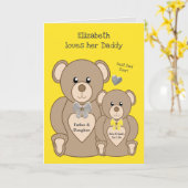 Teddybeer hou van je papa geel en grijs kaart (Gele Bloem)