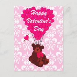 Teddybeer houdt van hart Valentijns Feestdagenkaart