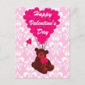 Teddybeer houdt van hart Valentijns Feestdagenkaart (Voorkant)