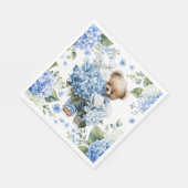 Teddybeer Houdt Van Hydrangea Bloemen Servet (Hoek)