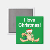 Teddybeer Ik hou van Kerstmis Tshirts en geschenke Magneet (Voorkant / Achterkant)