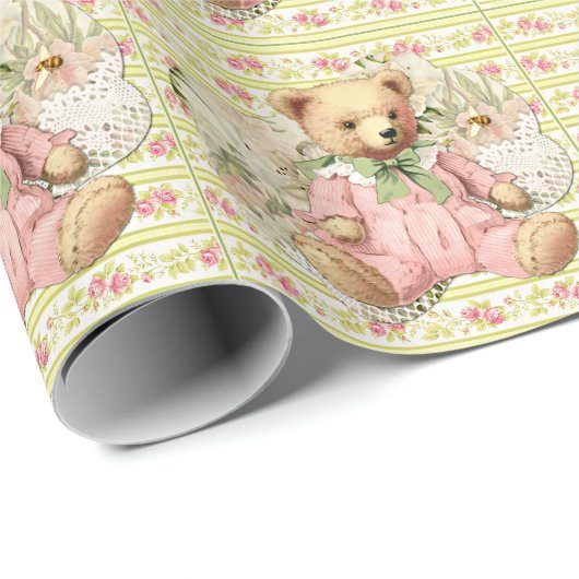  teddybeer illustratie cadeaupapier (Rol Hoek)