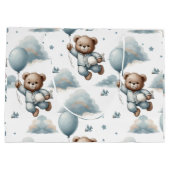 Teddybeer in blauw pyjama Baby shower Groot Cadeauzakje (Achterkant)