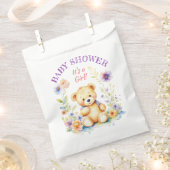 Teddybeer in Bloemen Meisjes Baby shower Bedankzakje (Geknipt)