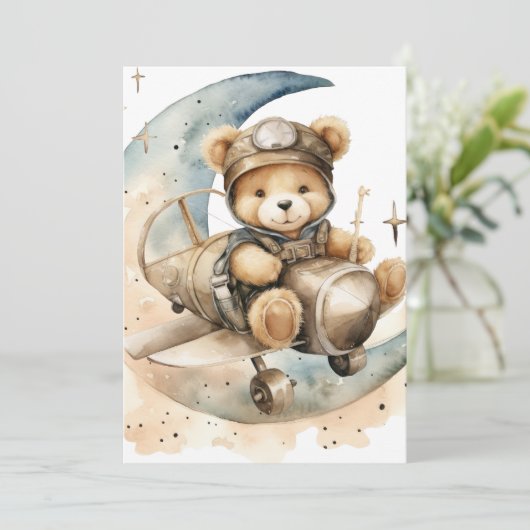 Teddybeer in de aankondiging van de geboorte van h (Staand voorkant)