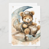 Teddybeer in de aankondiging van de geboorte van h (Voorkant / Achterkant)