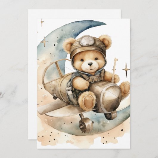 Teddybeer in de aankondiging van de geboorte van h (Voorkant / Achterkant)