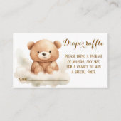 Teddybeer in de Kaart van Raffle - Baby shower (Voorkant)