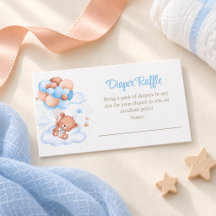 Teddybeer in de lucht Luierspel Enclosure Card