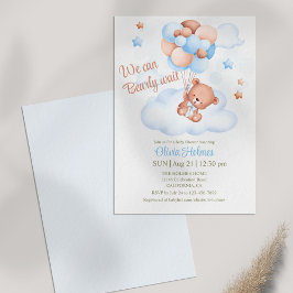 Teddybeer in de Sky Baby shower Uitnodiging