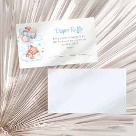 Teddybeer in de Sky Diaper Raffle Enclosure Kaart