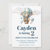 Teddybeer in een ballonfeest uitnodiging (Voorkant)