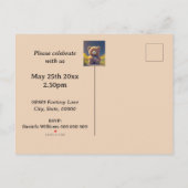 Teddybeer in een weide, schattig kinder elke leeft uitnodiging briefkaart (Achterkant)