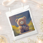 Teddybeer in een weide, schattig op maat bedankzakje (Geknipt)
