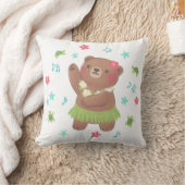 Teddybeer in Hawaii Illustratie Kussen (Deken)