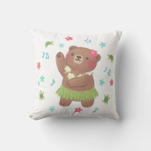 Teddybeer in Hawaii Illustratie Kussen