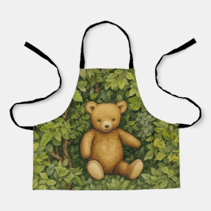 Teddybeer in het bos art nouveau stijl schort