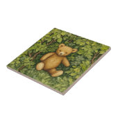 Teddybeer in het bos art nouveau stijl tegeltje (Zijkant)
