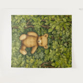 Teddybeer in het bos art nouveau stijl wandkleed (Voorkant (horizontaal))