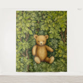 Teddybeer in het bos art nouveau stijl wandkleed (Voorkant)