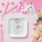 Teddybeer in het Sky Baby shower Papieren Bordje (Feest)