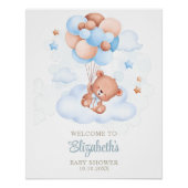 Teddybeer in het Sky Baby shower Perfect Poster (Voorkant)
