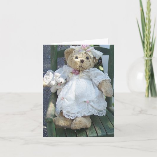 Teddybeer in kleding met de Stoel Notecards van de Kaart (Voorkant)