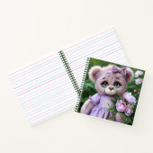 Teddybeer in lila jurk   notitieboek (Binnen)