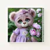 Teddybeer in lila jurk   notitieboek (Achterkant)