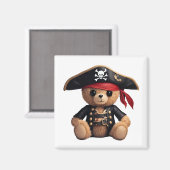 Teddybeer in piratenvermomming magneet (Voorkant / Achterkant)